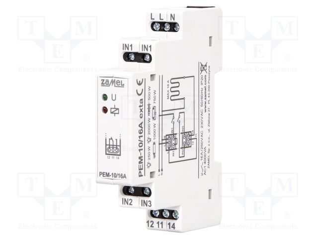 For DIN rail mounting; PEM; Leads: screw terminals; IP20; 16A