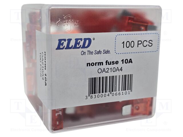 Fuse: fuse; 10A; 32VDC; automotive; 19.2mm; 19.2x5.2x19.2mm