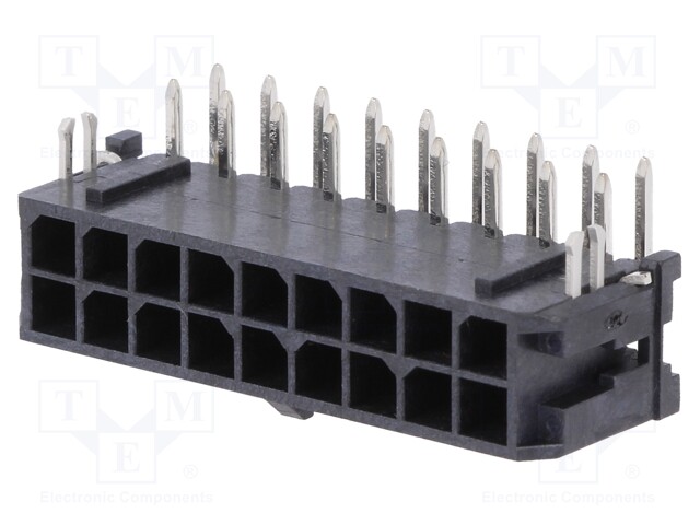 Socket; wire-board; male; Micro-Fit 3.0; 3mm; PIN: 18; THT; 5A; 600V