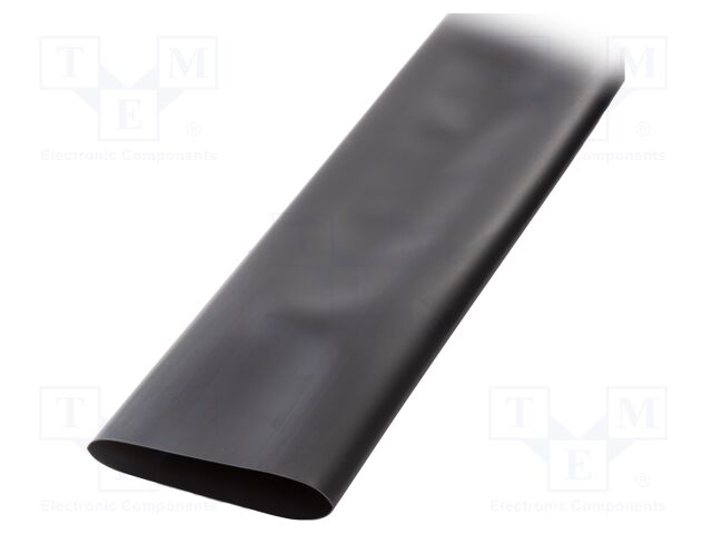 Heat shrink sleeve; glued; 140mm; L: 1m; black; Temp: -15÷125°C