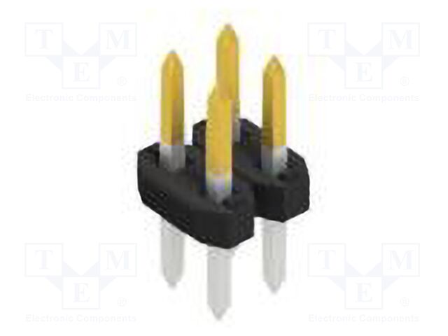 Connector: pin strips; pin header; male; PIN: 4; 2mm; THT; 2x2; 100V