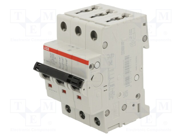 Circuit breaker; 400VAC; 50A; Poles: 3; DIN; Charact: K; IP20