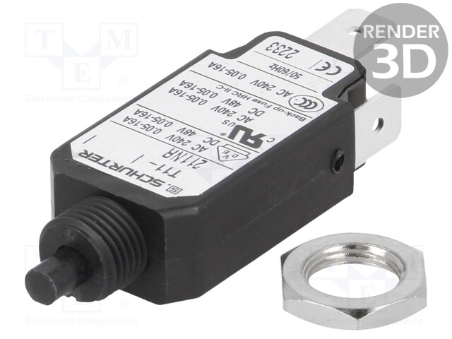 Circuit breaker; Urated: 240VAC; 48VDC; 1.2A; SPST; Poles: 1; screw