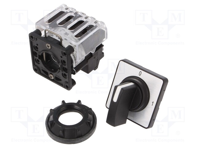 Switch: cam switch; Stabl.pos: 2; 12A; 0-1; Poles: 2; Pos: 2