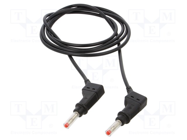 Test lead; 19A; banana plug 4mm,both sides; Len: 1.5m; black
