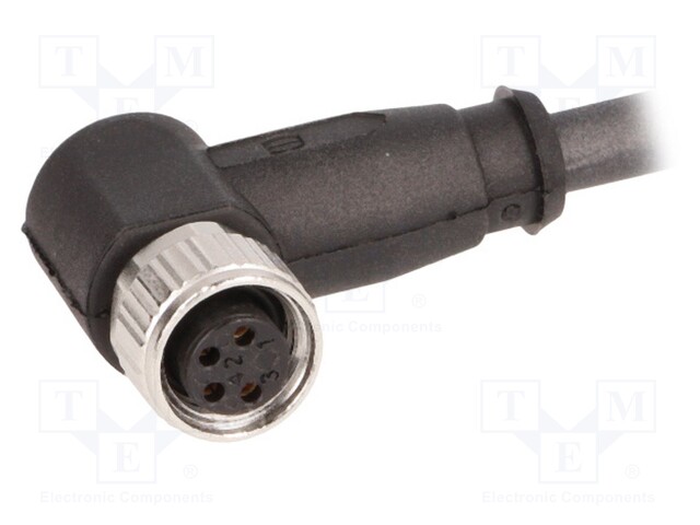 Connector: M8; female; PIN: 4; angled 90°; with lead; plug; 10m; TPU