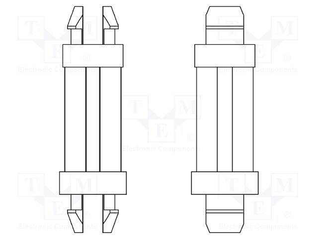 PCB distance; polyamide 66; L: 22.2mm; latch/latch; UL94V-2