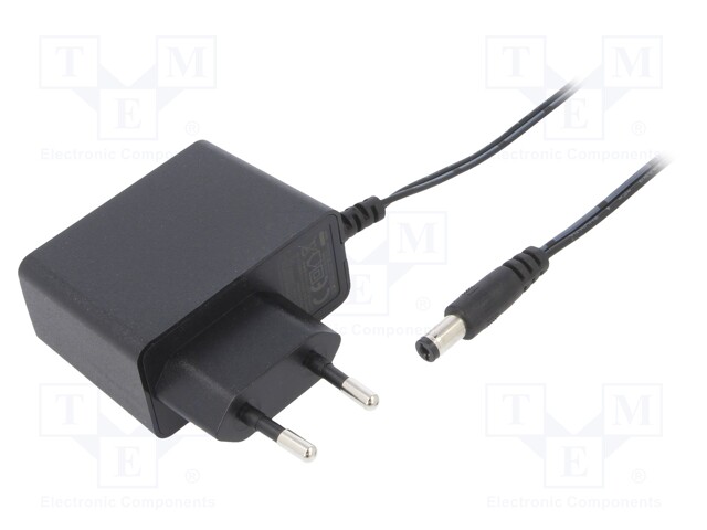 Power supply: switched-mode; 12VDC; 0.5A; Out: 5,5/2,1; 6W; Plug: EU