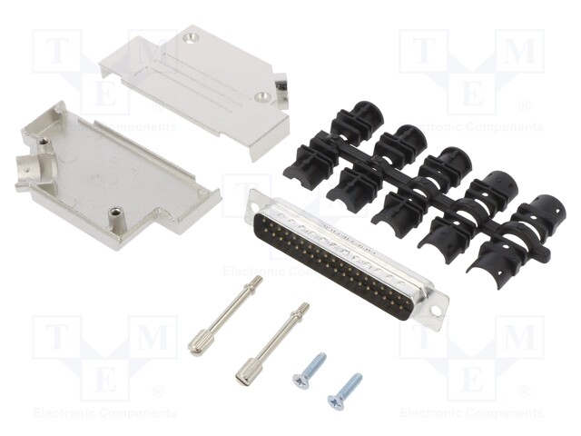 D-Sub; PIN: 37; male; shielded; angled 45°; soldering; for cable