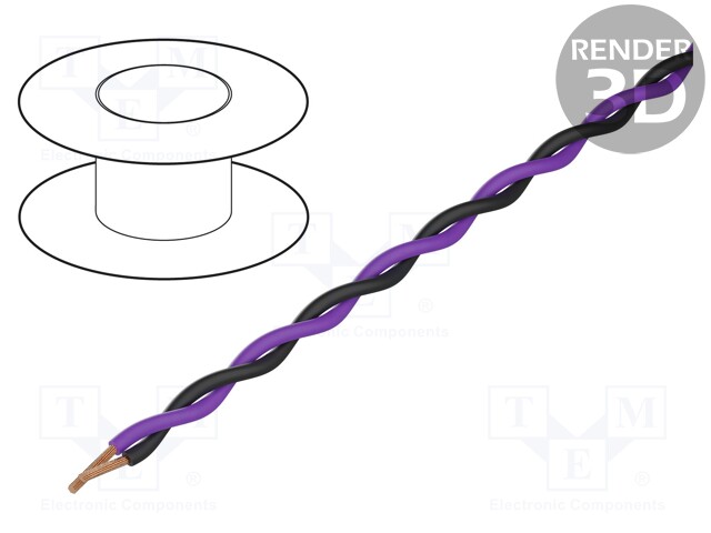 Wire: assembly; Core: stranded; 2x1.4mm; -20÷70°C; Package: 100m