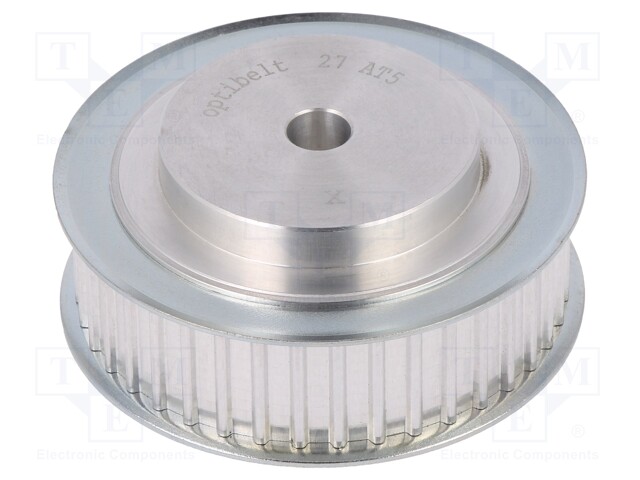 Belt pulley; AT5; W: 16mm; whell width: 27mm; Ø: 56.05mm; aluminium