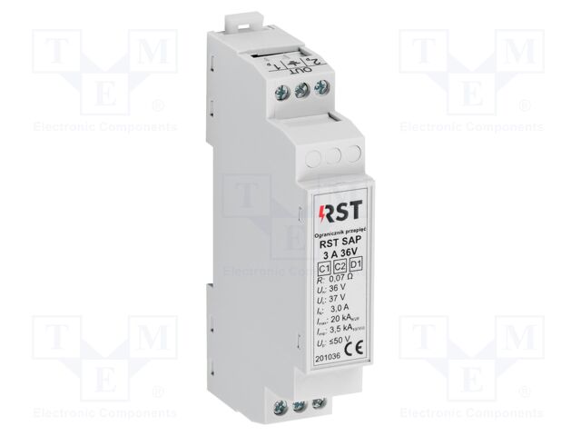 Surge arrester; In 8/20us: 20kA; 26VAC; for DIN rail mounting