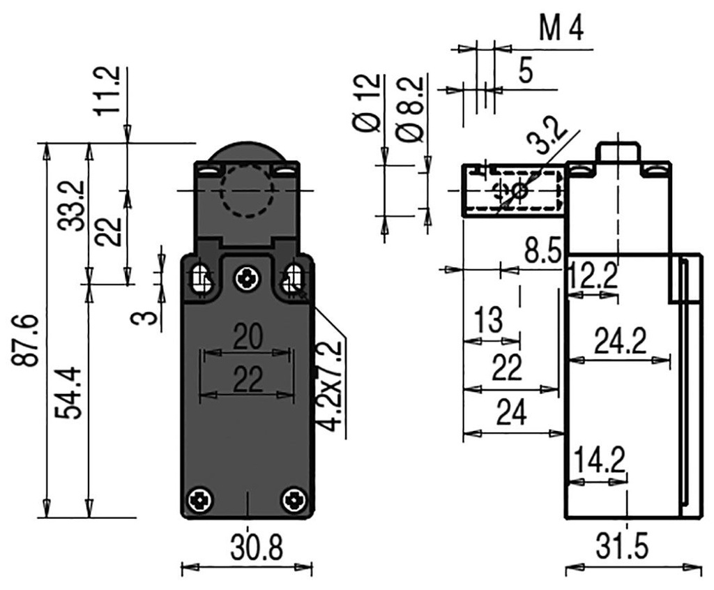 Safety switch: hinged; Series: FM; NC + NO x2; IP67; -25÷80°C