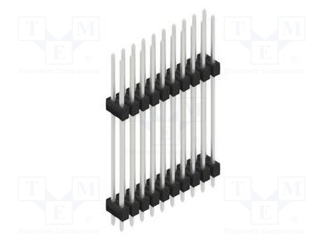 Connector: pin strips; pin header; male; PIN: 20; 2.54mm; THT; 2x10