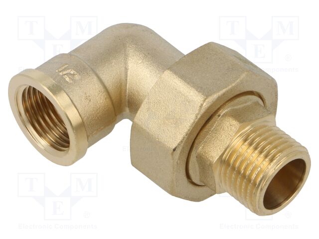 Double connector,male-female,conical; brass CW617N; BR