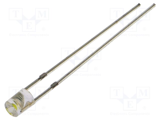 LED; white cold; 3mm; 750mcd; 140°; Front: recessed; 5VDC; -30÷85°C