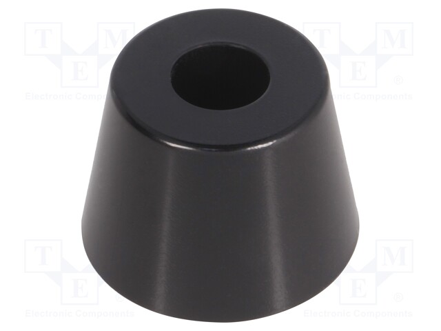 Foot; black; A: 28mm; B: 21.2mm; C: 9.7mm; E: 20mm; D: 3.8mm; F: 6mm