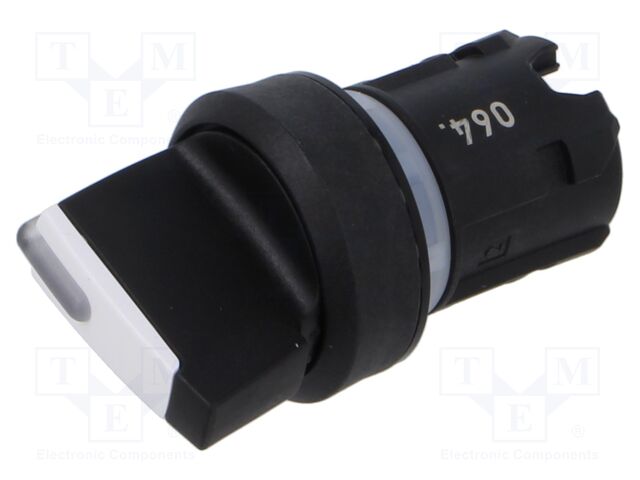 Actuator, Toggle Switch, Illuminated, 22 mm, Round, Plastic, Black, White