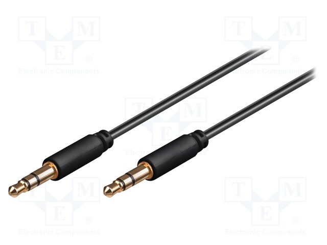 Cable; Jack 3.5mm 3pin plug,both sides; 1m; Plating: gold-plated