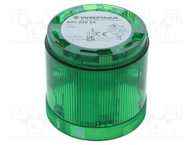 Signaller: lighting; green; 12VDC; IP54; Ø70x66mm; KombiSIGN 70