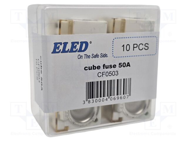 Fuse: fuse; 50A; 58VDC; ceramic,automotive; 20x23.5x11.8mm