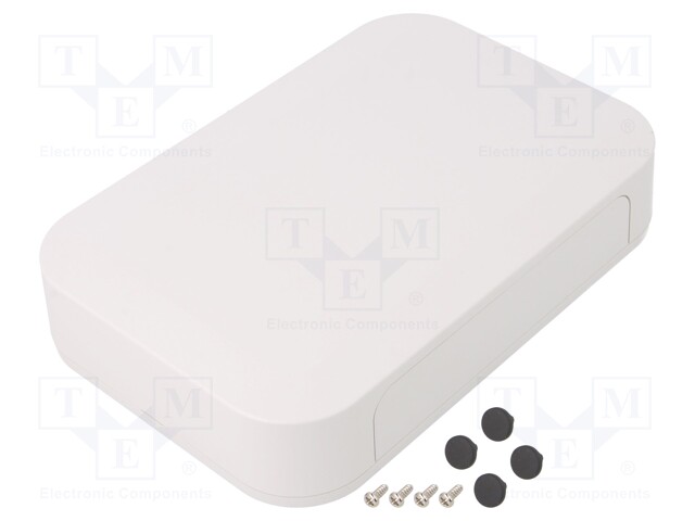 Enclosure: with panel; PF; X: 200mm; Y: 135mm; Z: 40mm; ABS; white