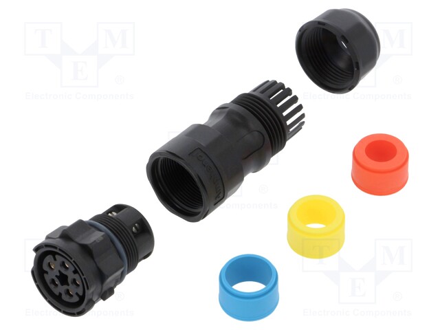 Connector: circular; female; plug; screw terminal; PIN: 5; IP68