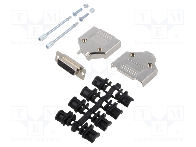 D-Sub HD; PIN: 26; plug; female; for cable; straight; soldering