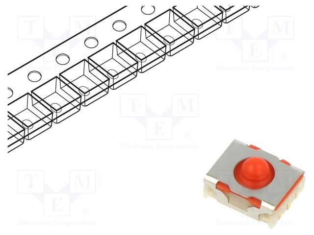 Tactile Switch, MICON 5 Series, Top Actuated, Surface Mount, Round Button, 550 gf, 100mA at 35VDC