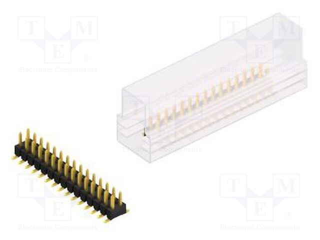 Connector: pin strips; pin header; male; PIN: 30; 2.54mm; SMT; 2x15