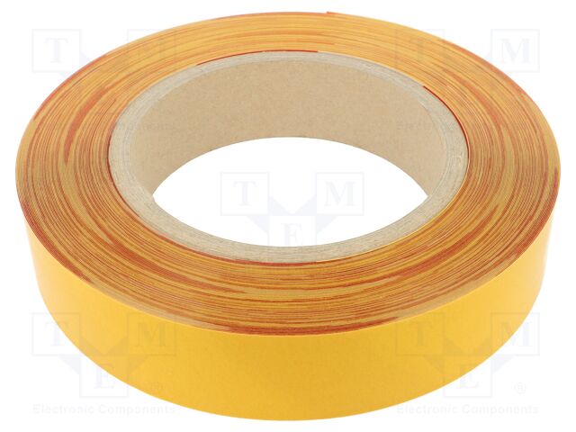 Tape: marking; white-red; L: 50m; W: 50mm; self-adhesive; PVC
