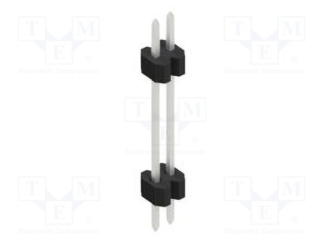 Connector: pin strips; pin header; male; PIN: 2; 1.27mm; THT; 1x2