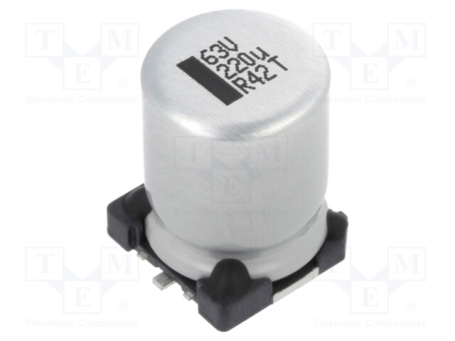 SMD Aluminium Electrolytic Capacitor, Radial Can - SMD, 220 µF, 63 V, 146 CTI Series