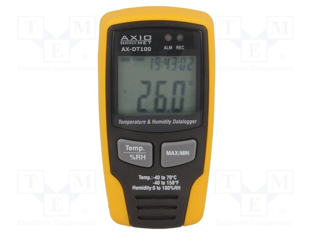 Logger: temperature and humidity; LCD; -40÷70°C; 0÷100%RH