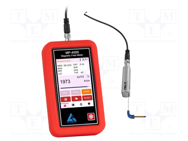 Meter: magnetic field; touch screen,LCD; 0÷40000A/cm; IP64; 25h
