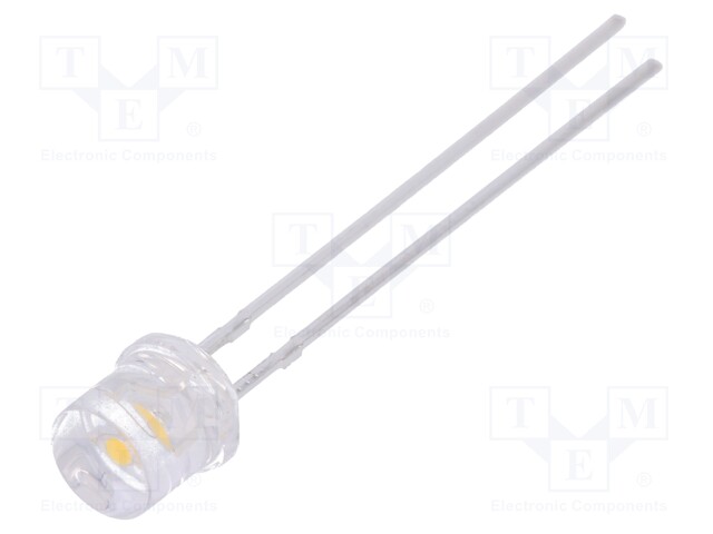 LED; 5mm; white warm; 1000÷1700mcd; 100°; Front: flat; 3000(typ)K