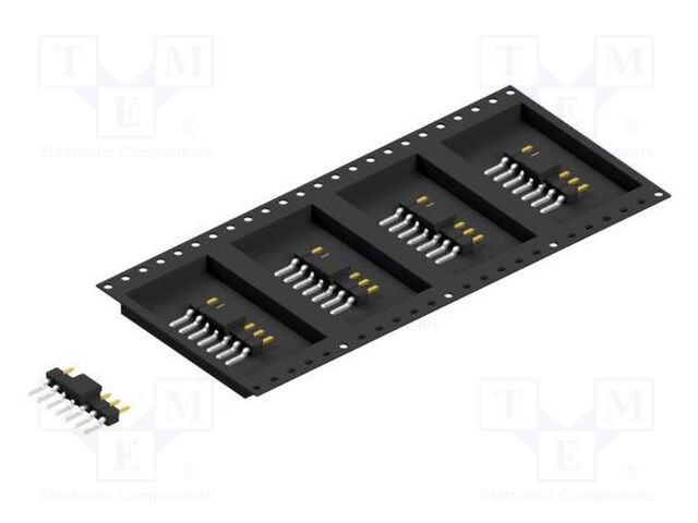 Connector: pin strips; pin header; male; PIN: 7; 2.54mm; SMT; 1x7