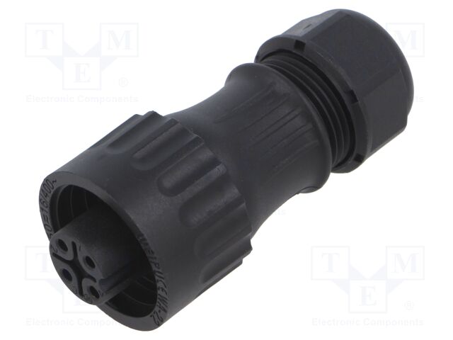 Wtyk; WA22; female; PIN: 4; 3+PE; IP67