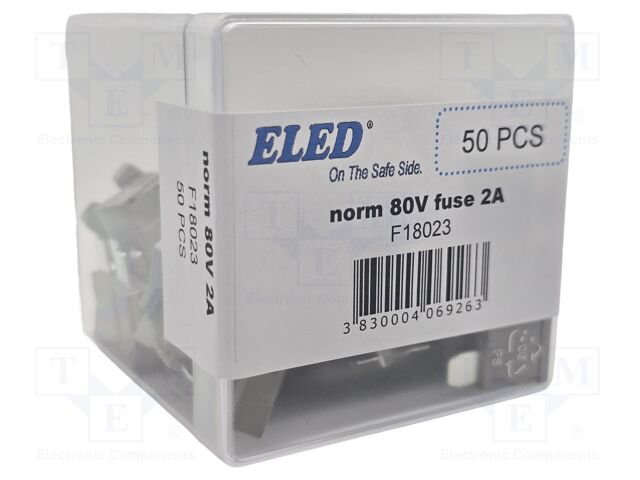 Fuse: fuse; 2A; 80VDC; automotive; 19mm; 19x5.1x20mm