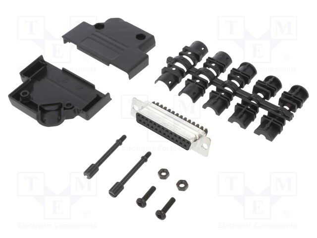 D-Sub; PIN: 25; female; unshielded; angled 45°; screw terminal