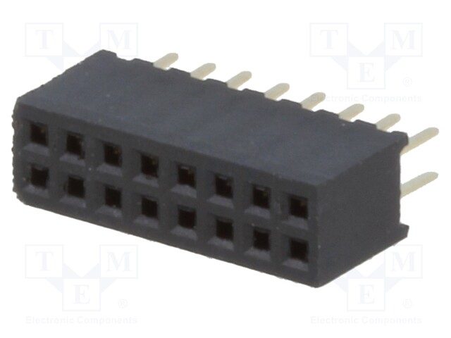 Socket; pin strips; female; PIN: 16; straight; 1.27mm; THT; 2x8; 1A