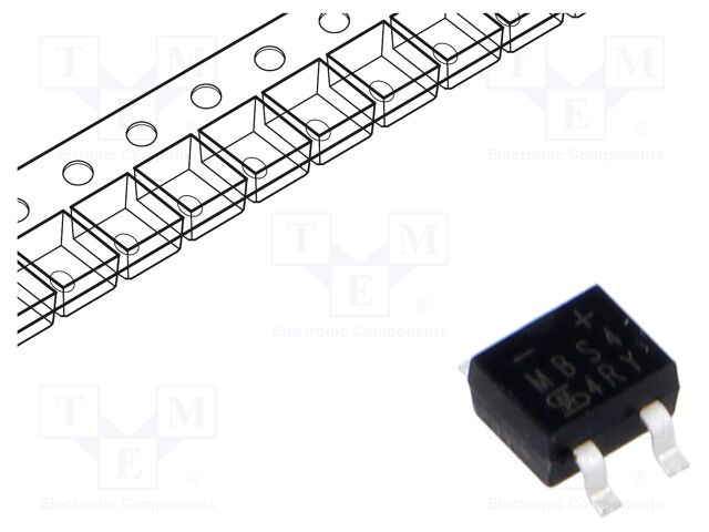 Bridge rectifier: single-phase; Urmax: 400V; If: 0.8A; Ifsm: 35A