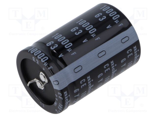 Capacitor: electrolytic; SNAP-IN; 10000uF; 63VDC; Ø30x50mm; ±20%