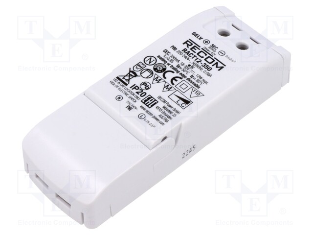 Power supply: switched-mode; LED; 12W; 18÷35VDC; 350mA; 198÷264VAC