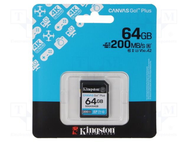 Memory card; microSD; R: 200MB/s; W: 100MB/s; Class 10 UHS I U3