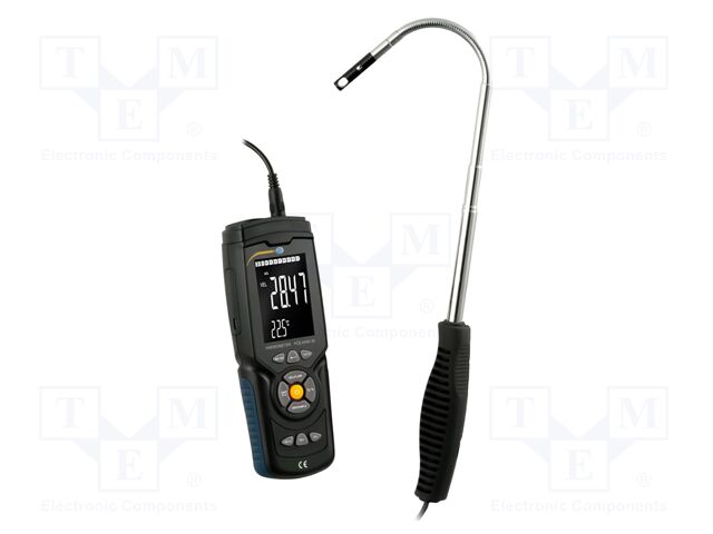 Thermoanemometer; LCD 3"; Velocity measuring range: 0.3÷30m/s