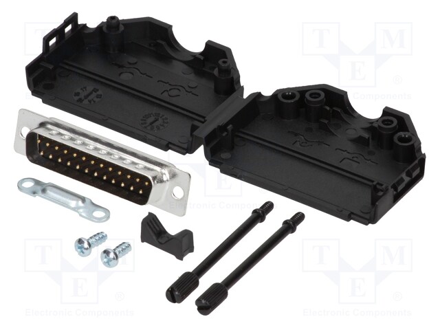 D-Sub; PIN: 25; plug; male; stamped and formed contacts; straight