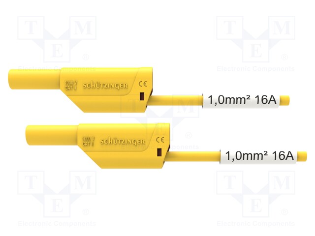 Test lead; 16A; 4mm banana plug-4mm banana plug; Urated: 1kV