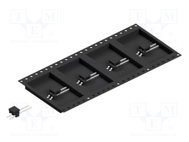 Connector: pin strips; pin header; male; PIN: 2; 2.54mm; SMT; 1x2