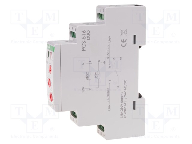 Timer; 0,1s÷24days; NO / NC; 8A; 24VAC,230VAC; 24VDC; -25÷50°C